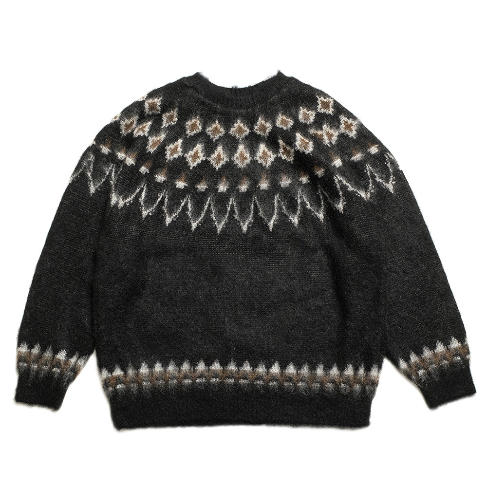 South2 West8 - Mohair Crew Neck Sweater - Nordic Skull - RW663