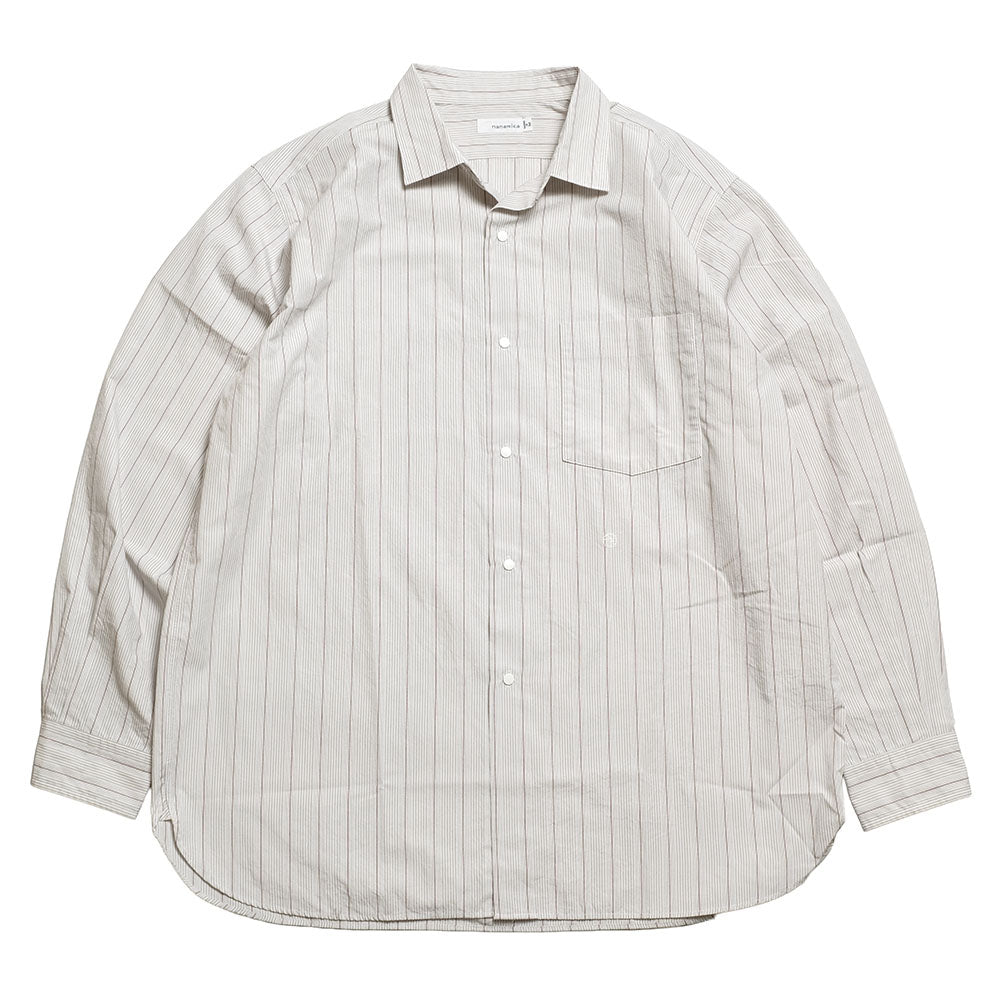 美品 nanamica 2026SS S26SG086 長袖シャツ M サックス nanamica - Regular Collar Stripe Wind Shirt - S26SG086 – Sun House