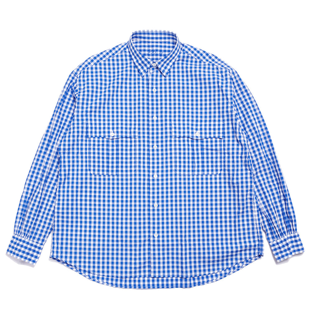 Porter Classic - ROLL UP GINGHAM CHECK SHIRT - NAVY – Sun House