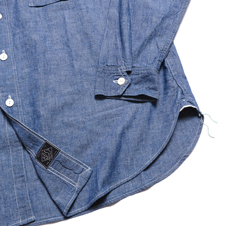 POST O'ALLS - No. 6 Shirt - Classic chambray Indigo - 1206-CC