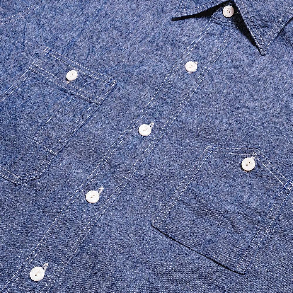 POST O'ALLS - No. 6 Shirt - Classic chambray Indigo - 1206-CC