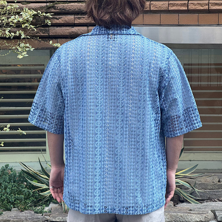 Needles - S/S Widespread Collar Shirt - Raschel Lace - SX284