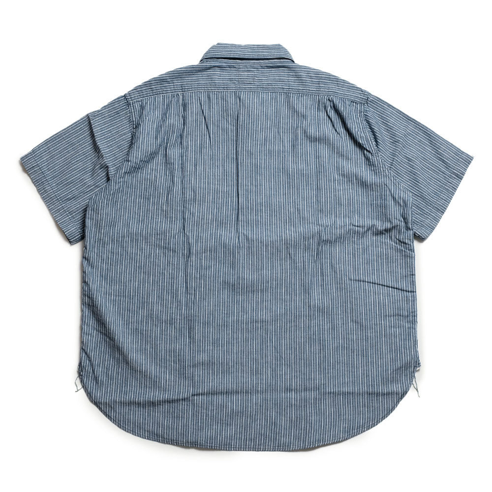 POST O'ALLS - NAVY CUT S/S - stripe chambray indigo - 3213S-SC