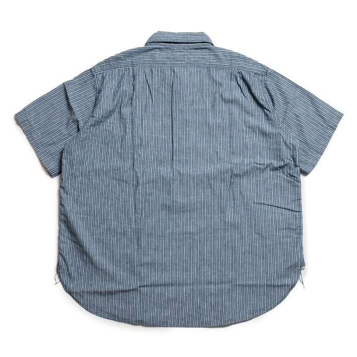 POST O'ALLS - NAVY CUT S/S - stripe chambray indigo - 3213S-SC