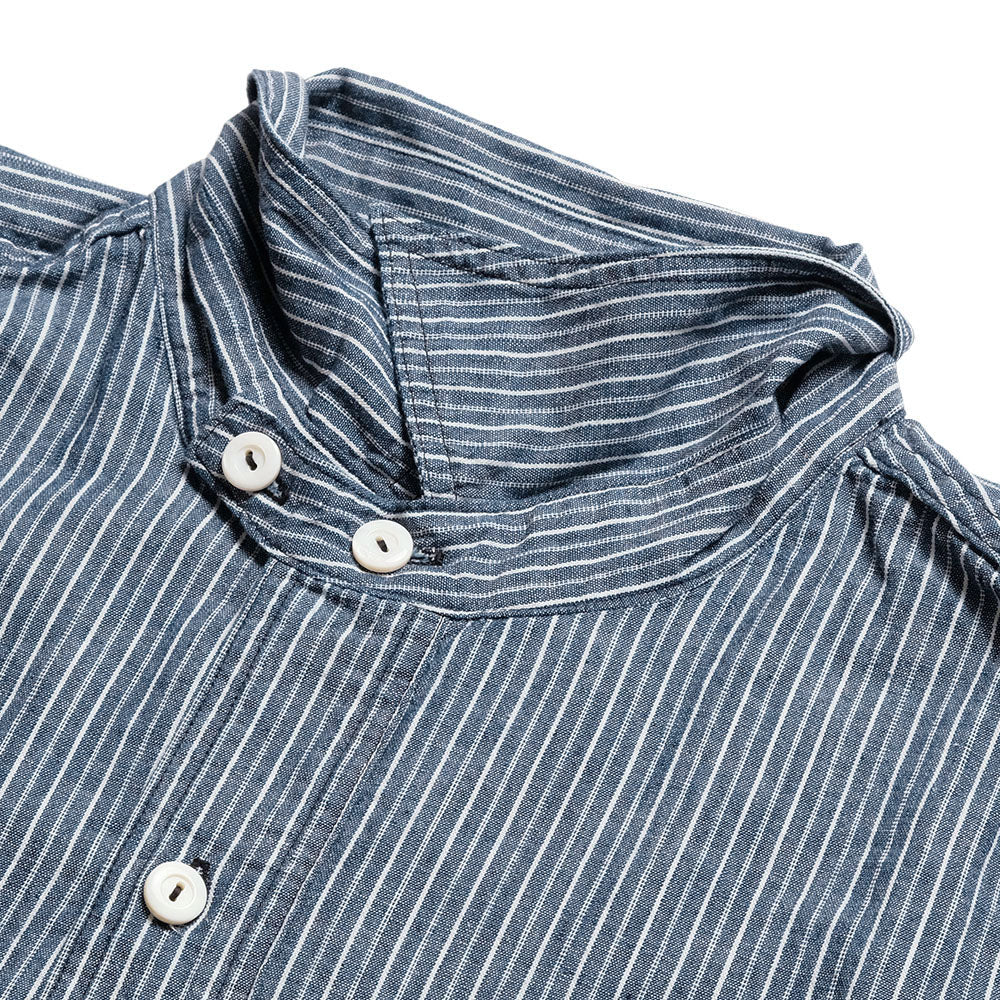 POST O'ALLS - NAVY CUT S/S - stripe chambray indigo - 3213S-SC