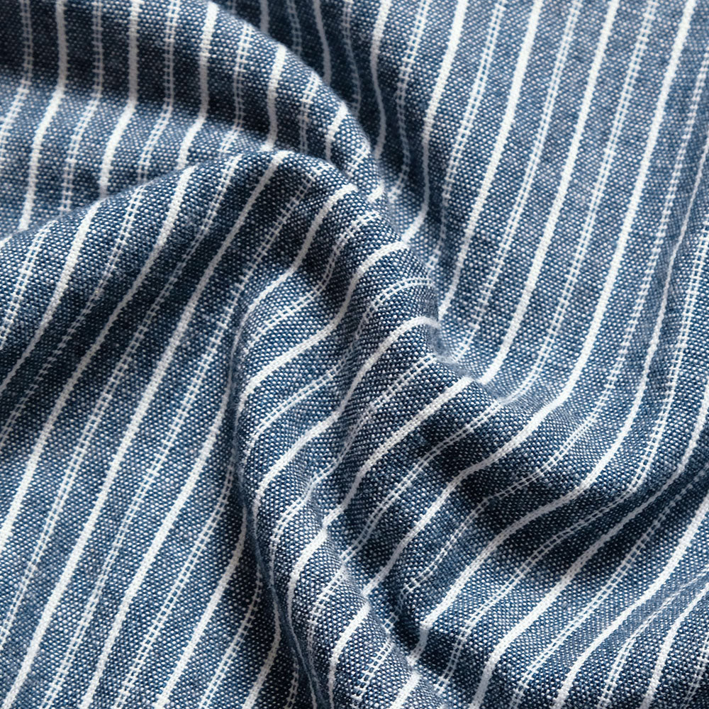 POST O'ALLS - NAVY CUT S/S - stripe chambray indigo - 3213S-SC