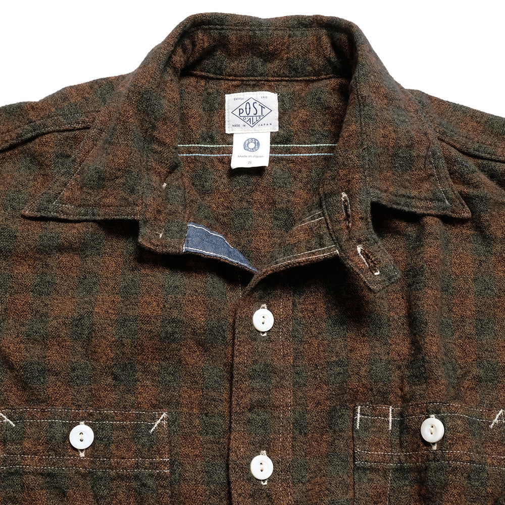 POST O'ALLS - St.Louis - Cotton Flannel Plaid orange block - 3217-FP4