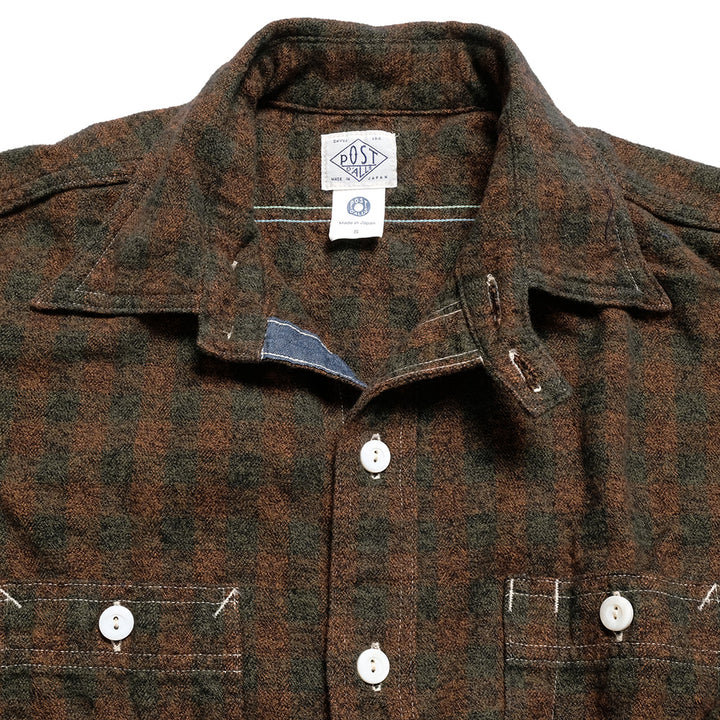 POST O'ALLS - St.Louis - Cotton Flannel Plaid orange block - 3217-FP4