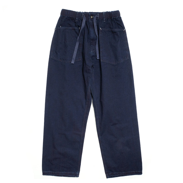 POST O'ALLS - E-Z ARMY NAVY Pants 2 - cotton dobby ripstop indigo deep wash - 3313-DRI