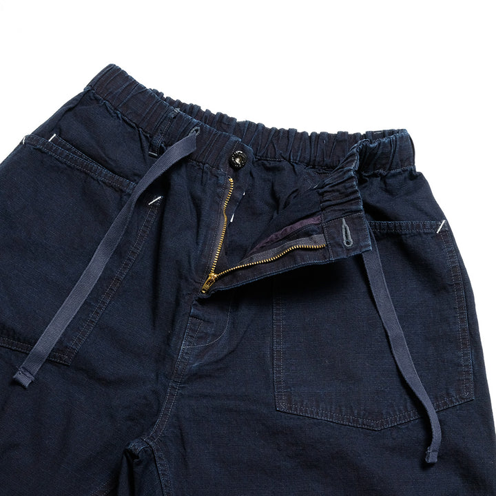 POST O'ALLS - E-Z ARMY NAVY Pants 2 - cotton dobby ripstop indigo deep wash - 3313-DRI