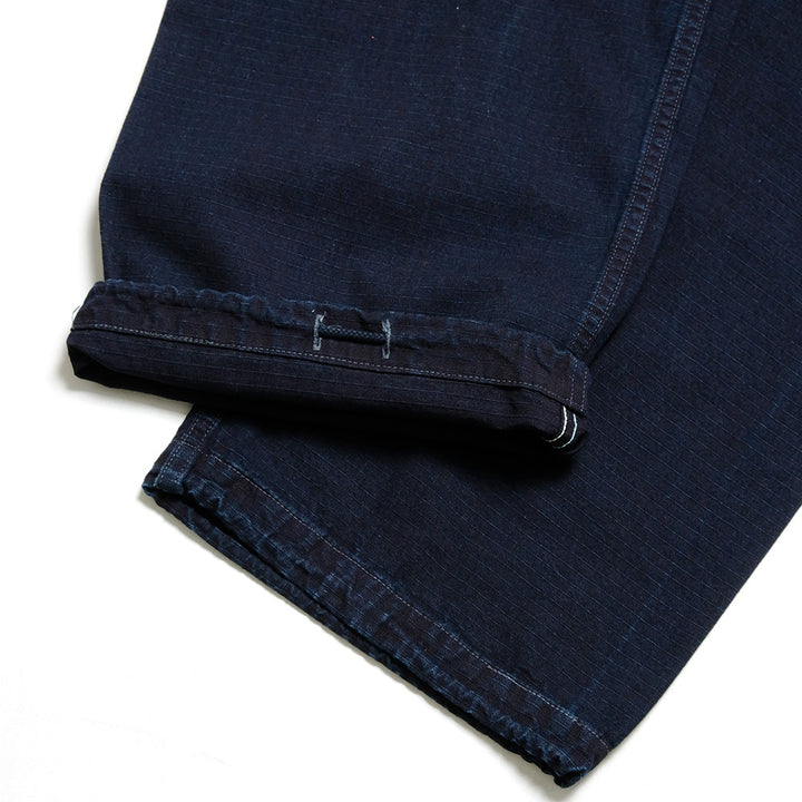 POST O'ALLS - E-Z ARMY NAVY Pants 2 - cotton dobby ripstop indigo deep wash - 3313-DRI