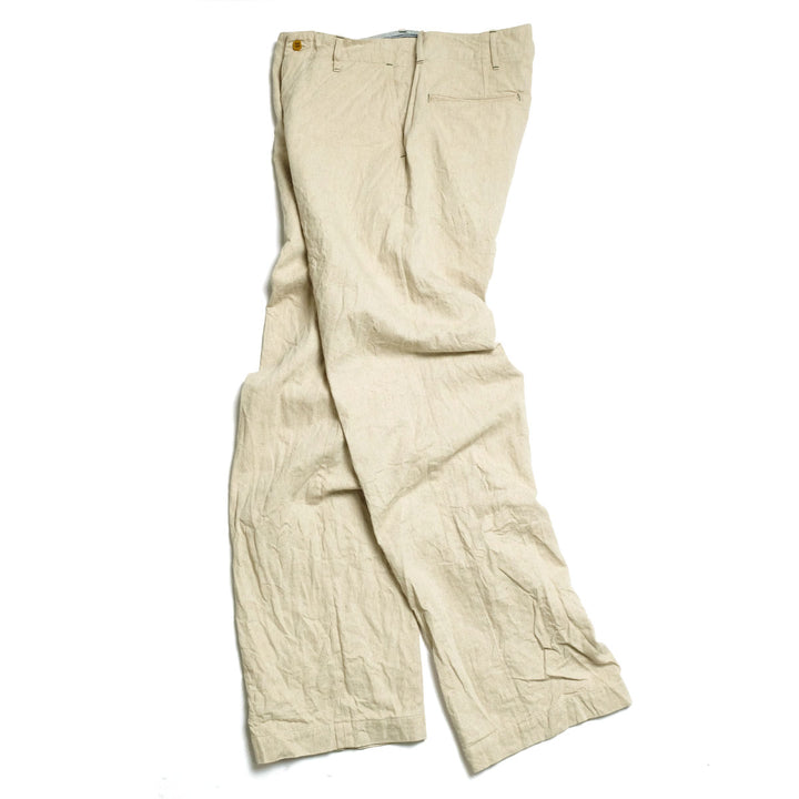 BURGUS PLUS - Military Trousers - Ecru Linen / Cotton Selvedge Denim - Lot.402Z-11-OFW