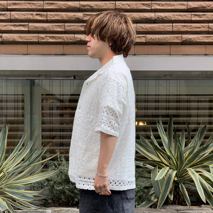 SOUTH2 WEST8 - Cabana Shirt - Cutwork Embroidery - SX701