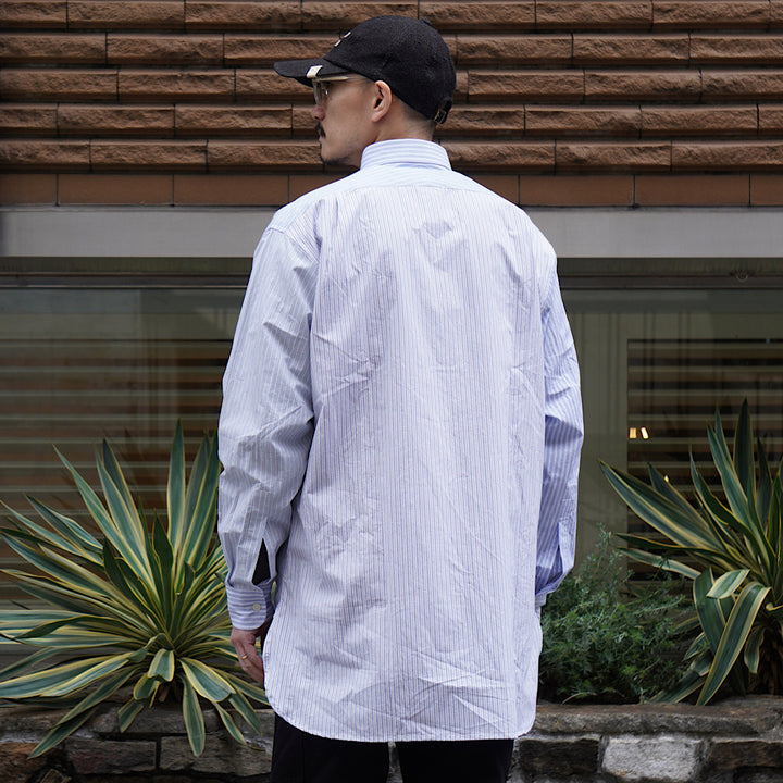 Needles - Combo Tab Collar Shirt - Cotton Typewriter Stripe - SX298