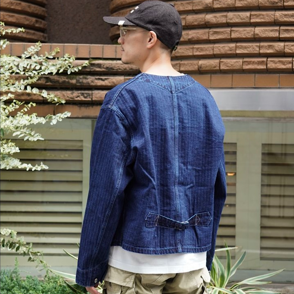 POST O'ALLS Engineer's Jacket Herringbone Denim-Double Indigo POST O'ALLS Engineer's Jacket Herringbone Denim-Double Indigo