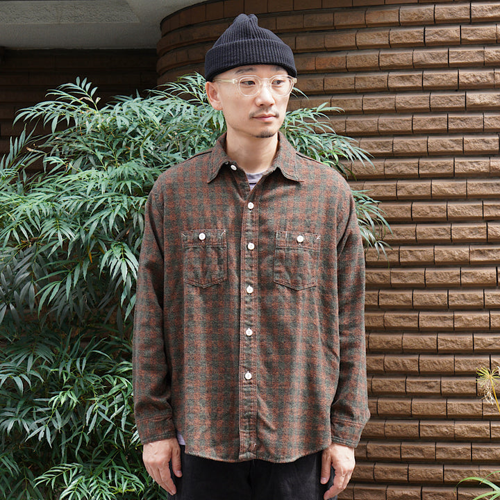 POST O'ALLS - St.Louis - Cotton Flannel Plaid orange block - 3217-FP4