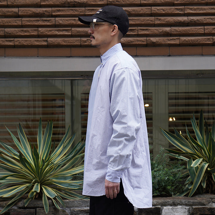 Needles - Combo Tab Collar Shirt - Cotton Typewriter Stripe - SX298