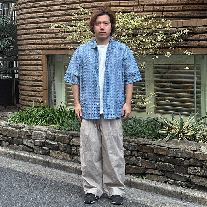 Needles - S/S Widespread Collar Shirt - Raschel Lace - SX284