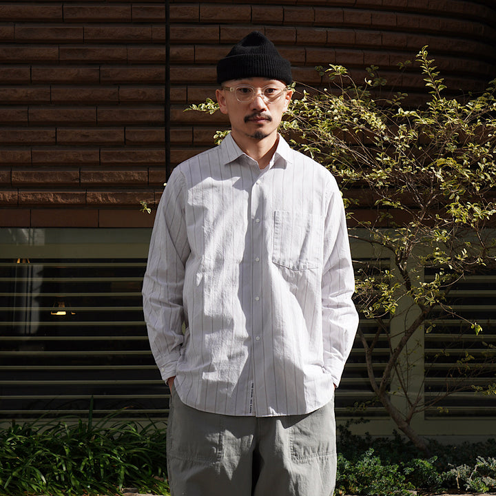 nanamica - Regular Collar Stripe Wind Shirt - S26SG086