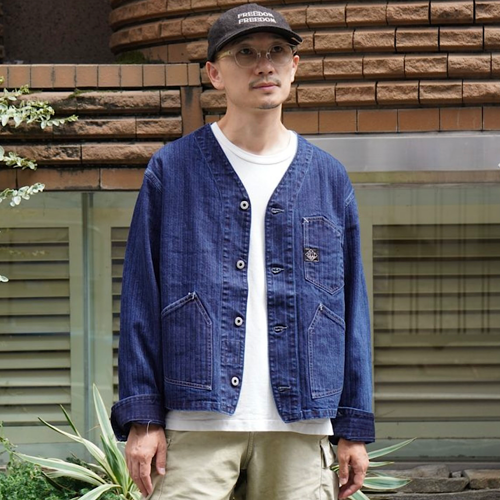 POST O'ALLS Engineer's Jacket Herringbone Denim-Double POST O'ALLS Engineer's Jacket Herringbone Denim-Double