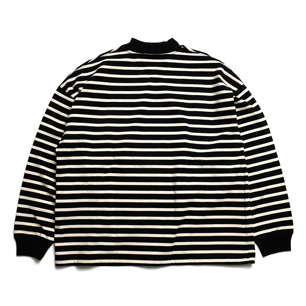 THE DAY - MOCK NECK BORDER L/S T-SHIRT - D24AW-02001