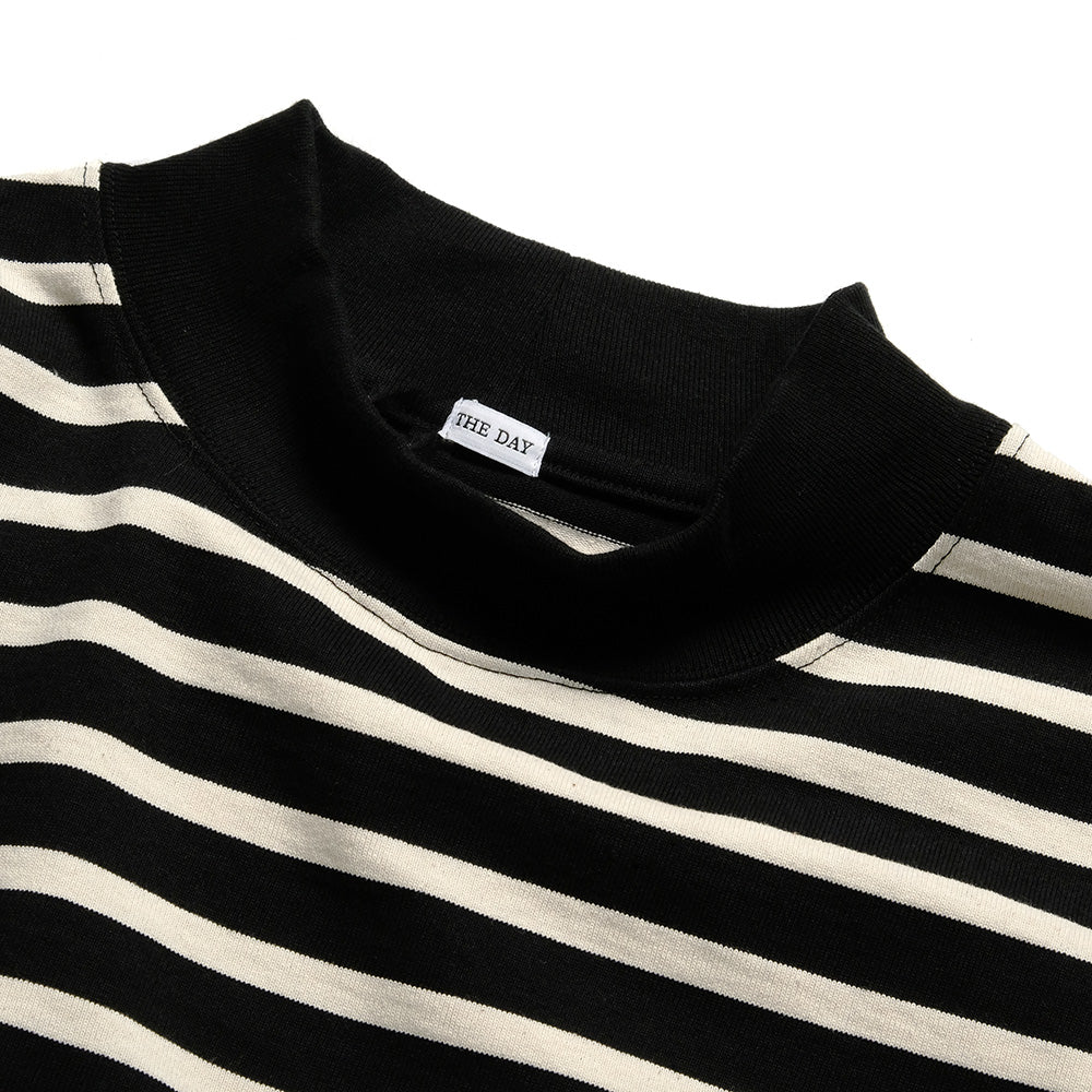 THE DAY - MOCK NECK STRIPED L/S T-SHIRT - D24AW-02001