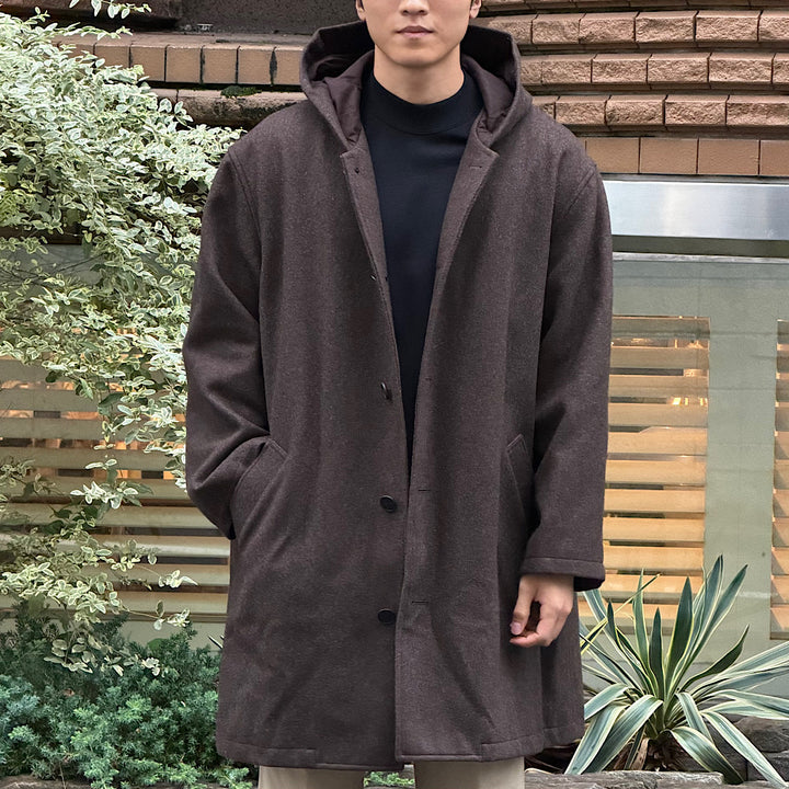 THE DAY - MELTON HOODED COAT - D26AW-05001