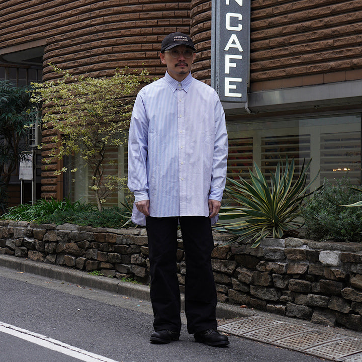 Needles - Combo Tab Collar Shirt - Cotton Typewriter Stripe - SX298