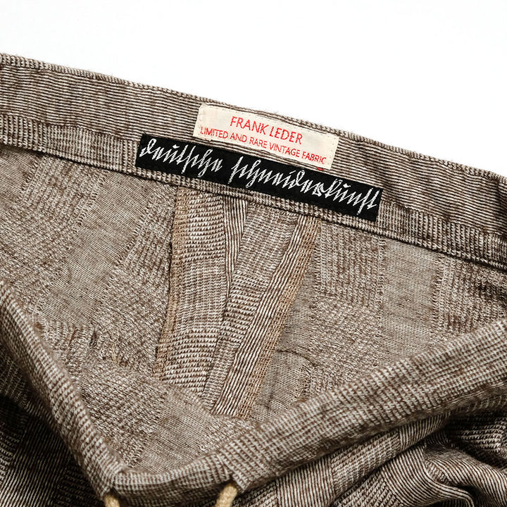 FRANK LEDER - DEAD STOCK LIMITED RARE VINTAGE FABRIC - 2 TUCK DRAWSTRING PANTS - FL-0713005