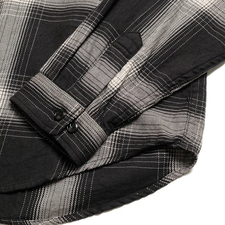 GOLD - SUVIN COTTON FLANNEL PLAID REGULAR COLLAR SHIRT - GL29546