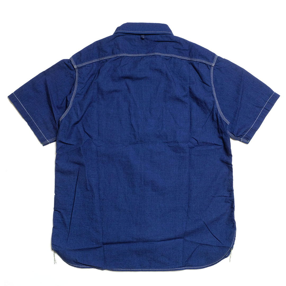 BURGUS PLUS - S/S Indigo × Indigo Chambray Work Shirt - HBP-300CHBS