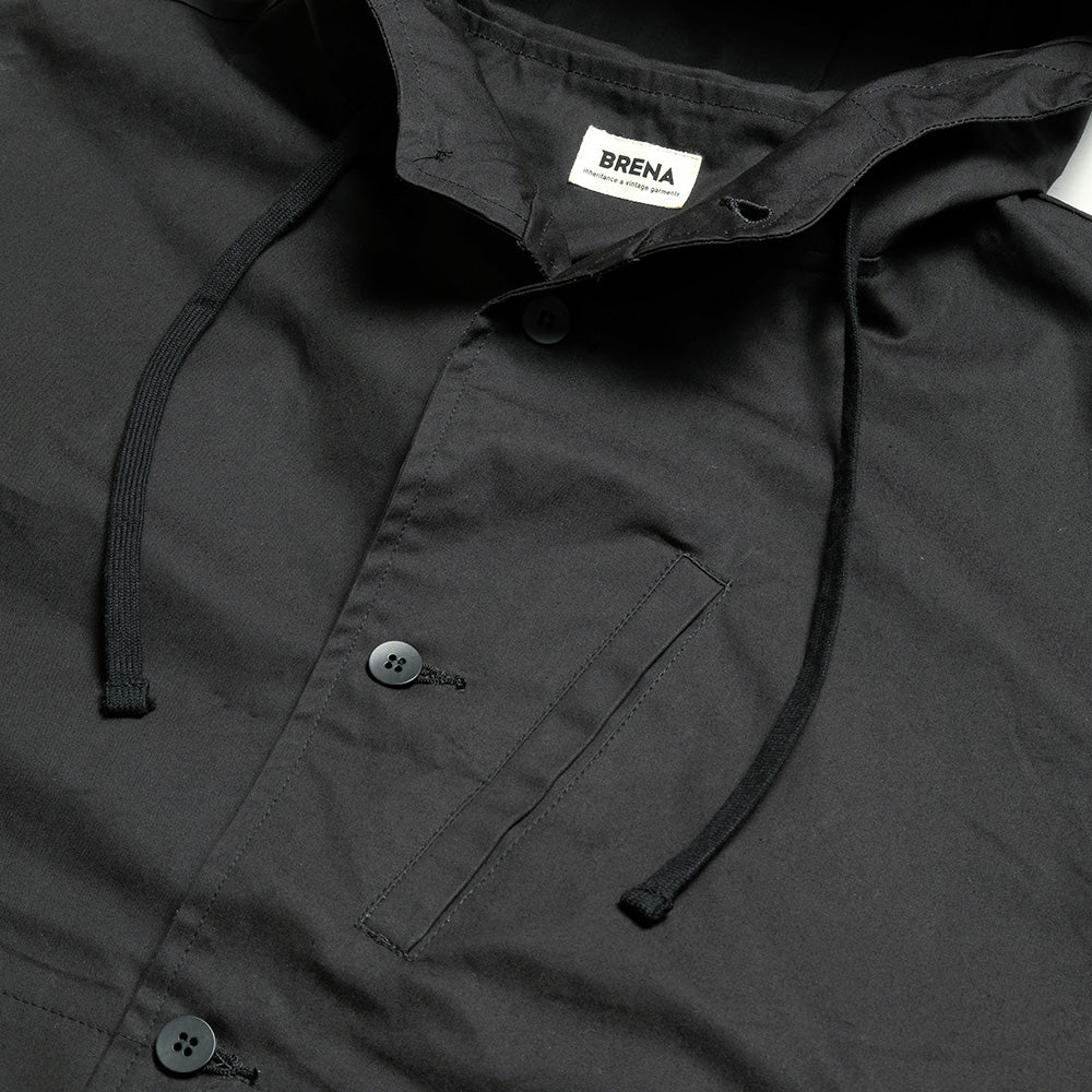 BRENA - Hood Coach Jacket - High Count Vintage Ox Black - HOOD-F25