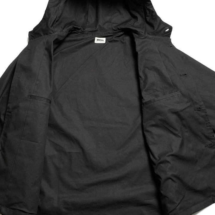 BRENA - Hood Coach Jacket - High Count Vintage Ox Black - HOOD-F25