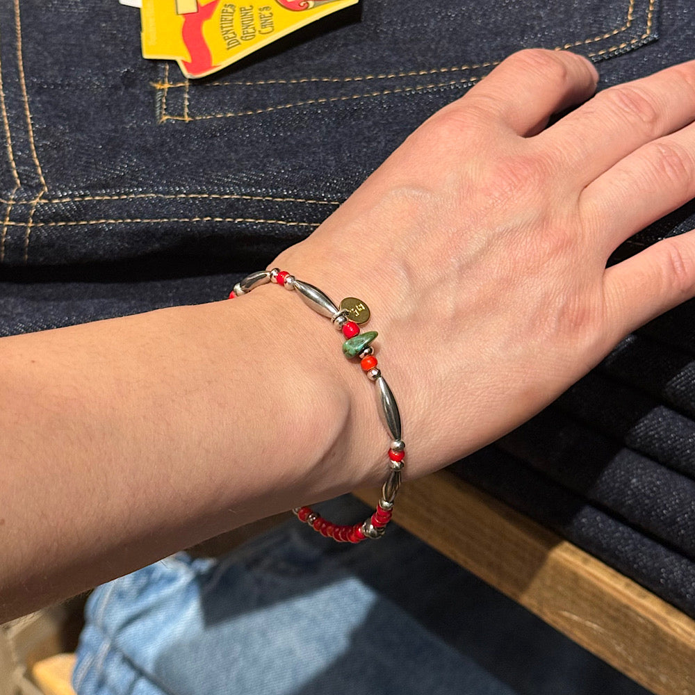 SUN HOUSE - Exclusive】SunKu - Pipe Beads Bracelet - White heart