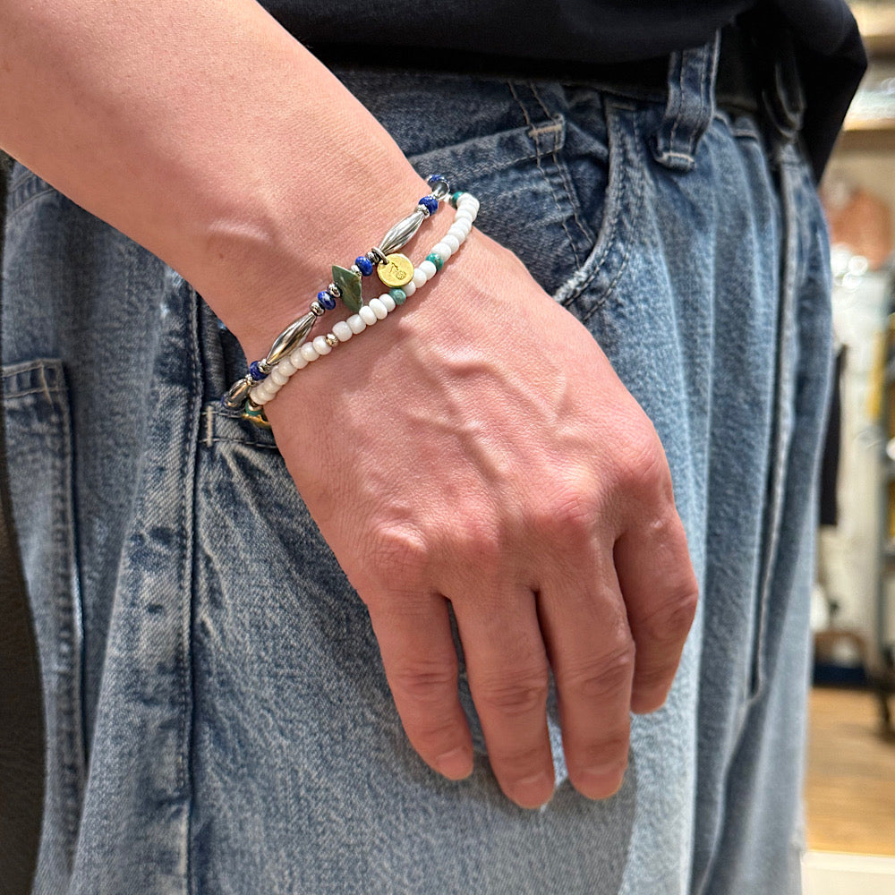 SUN HOUSE 別注】SunKu - Pipe Beads Bracelet - Lapis - SKSH26-01