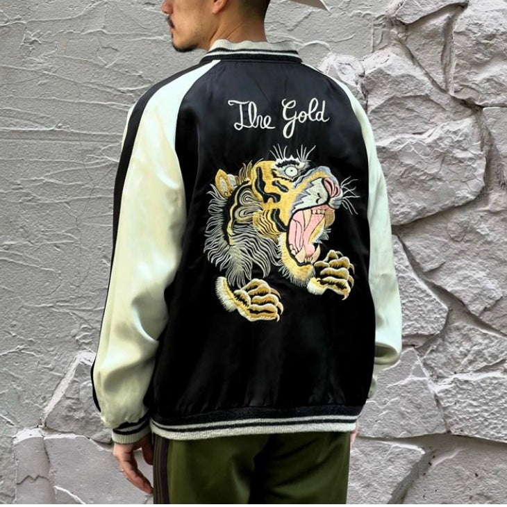 ジャケット・アウター GOLD SPECIAL EDITION SOUVENIR JACKET GOLD - SPECIAL EDITION ACETATE SOUVENIR JACKET - ONE HUNDRED TIGER