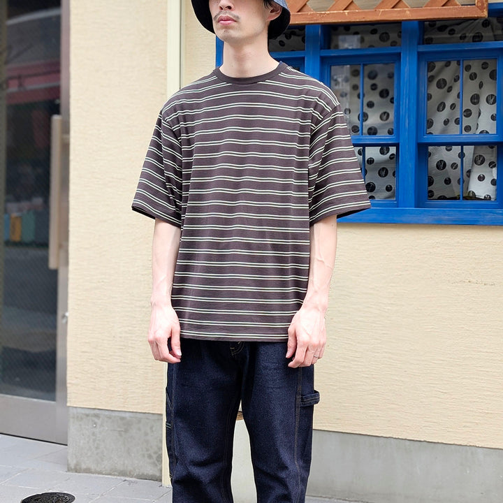 KAPTAIN SUNSHINE - Hard Twisted Stripe Jersey Half-sleeve T-shirt - KS26SCS08