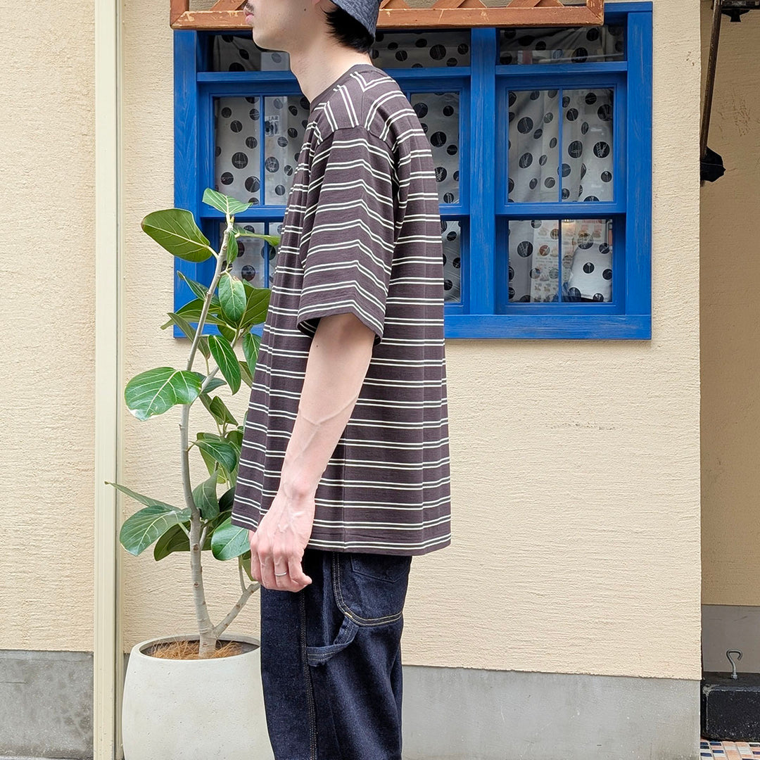 KAPTAIN SUNSHINE - Hard Twisted Stripe Jersey Half-sleeve T-shirt - KS26SCS08