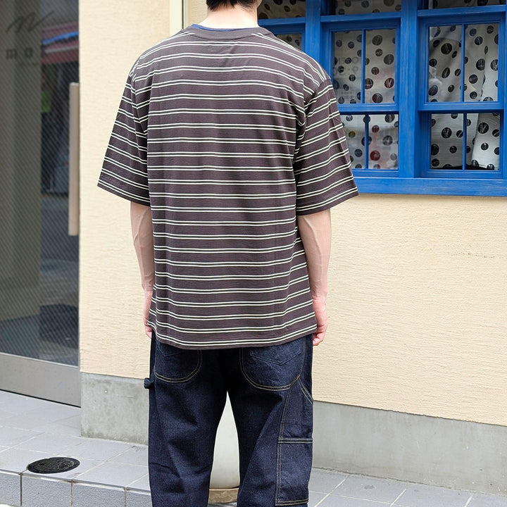 KAPTAIN SUNSHINE - Hard Twisted Stripe Jersey Half-sleeve T-shirt - KS26SCS08