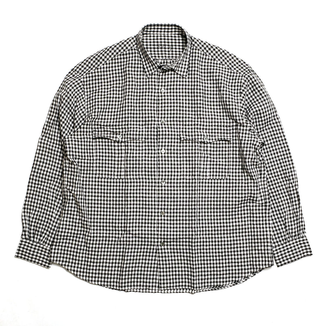 Porter Classic - ROLL UP LINEN GINGHAM CHECK SHIRT - PC-016-3978