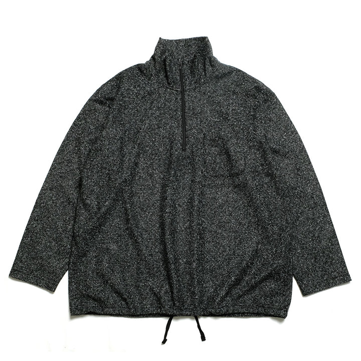 Engineered Garments - Zip Mock Neck - Charcoal Wool Poly Melange Knit - PS097