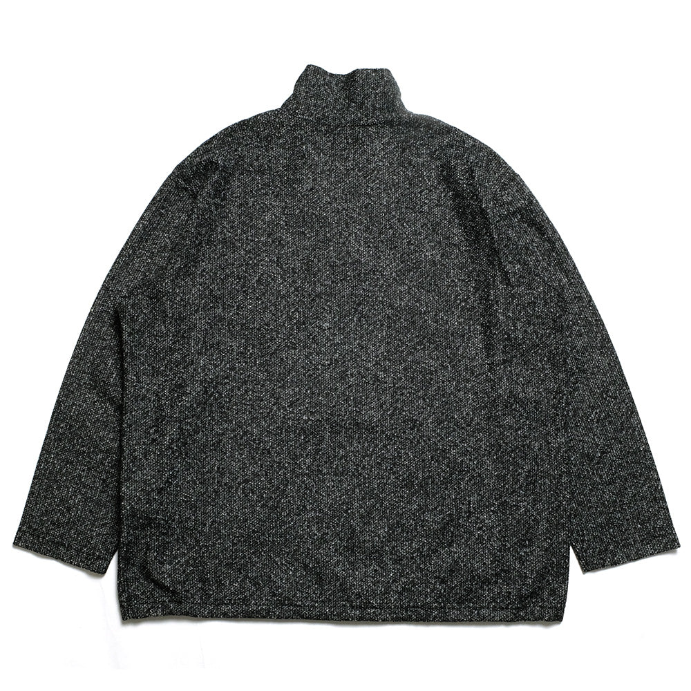 Engineered Garments - Zip Mock Neck - Charcoal Wool Poly Melange Knit - PS097