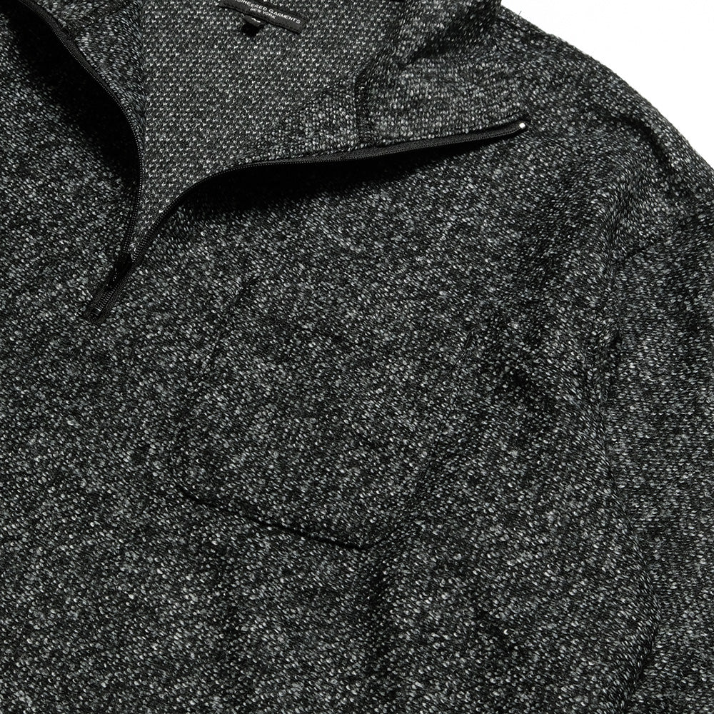 Engineered Garments - Zip Mock Neck - Charcoal Wool Poly Melange Knit - PS097