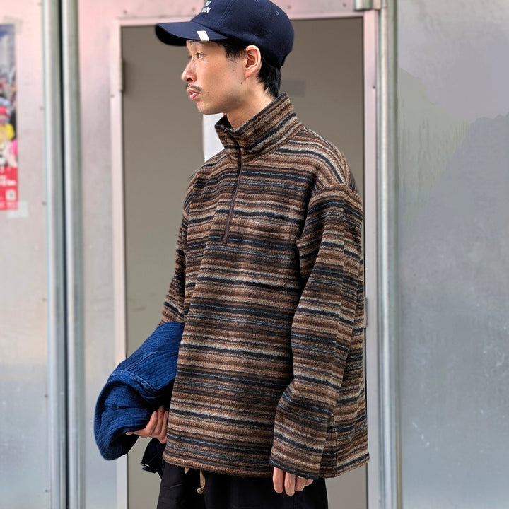 Engineered Garments - Zip Mock Neck - Fair Isle Stripe Sweater Knit - PS098