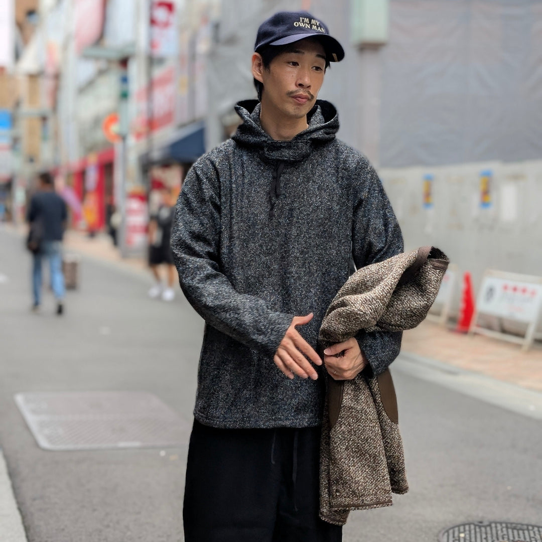 Engineered Garments - Long Sleeve Hoody -Wool Poly Melange Knit - PS073