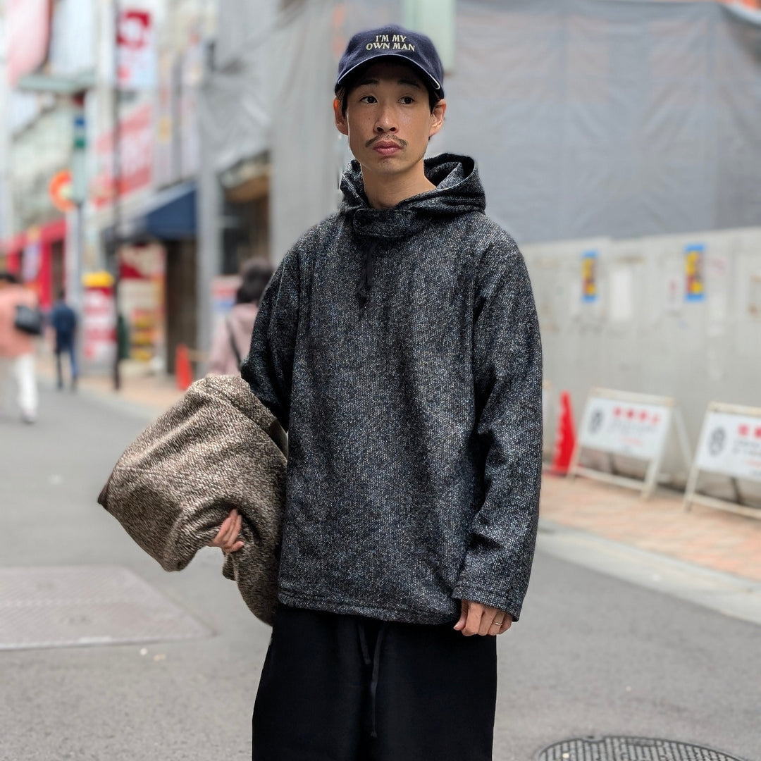 Engineered Garments - Long Sleeve Hoody -Wool Poly Melange Knit - PS073