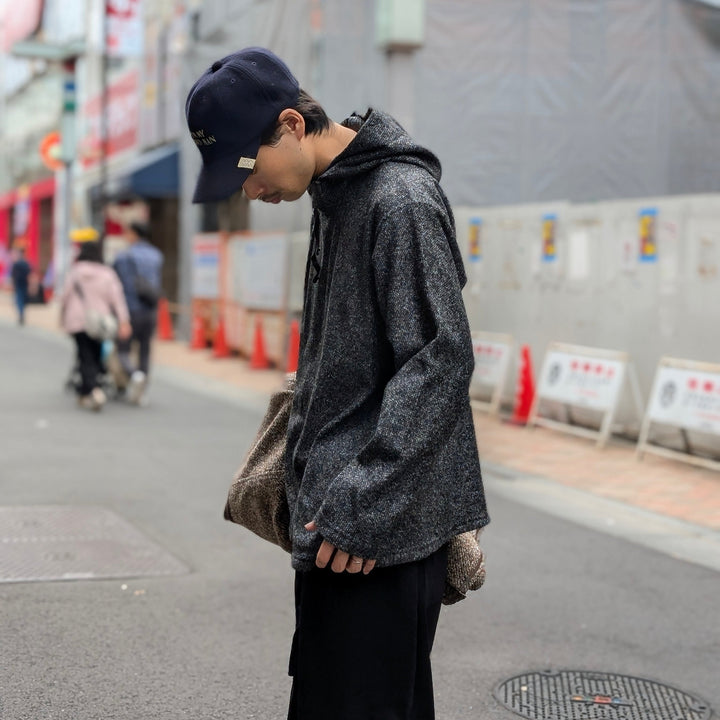 Engineered Garments - Long Sleeve Hoody -Wool Poly Melange Knit - PS073