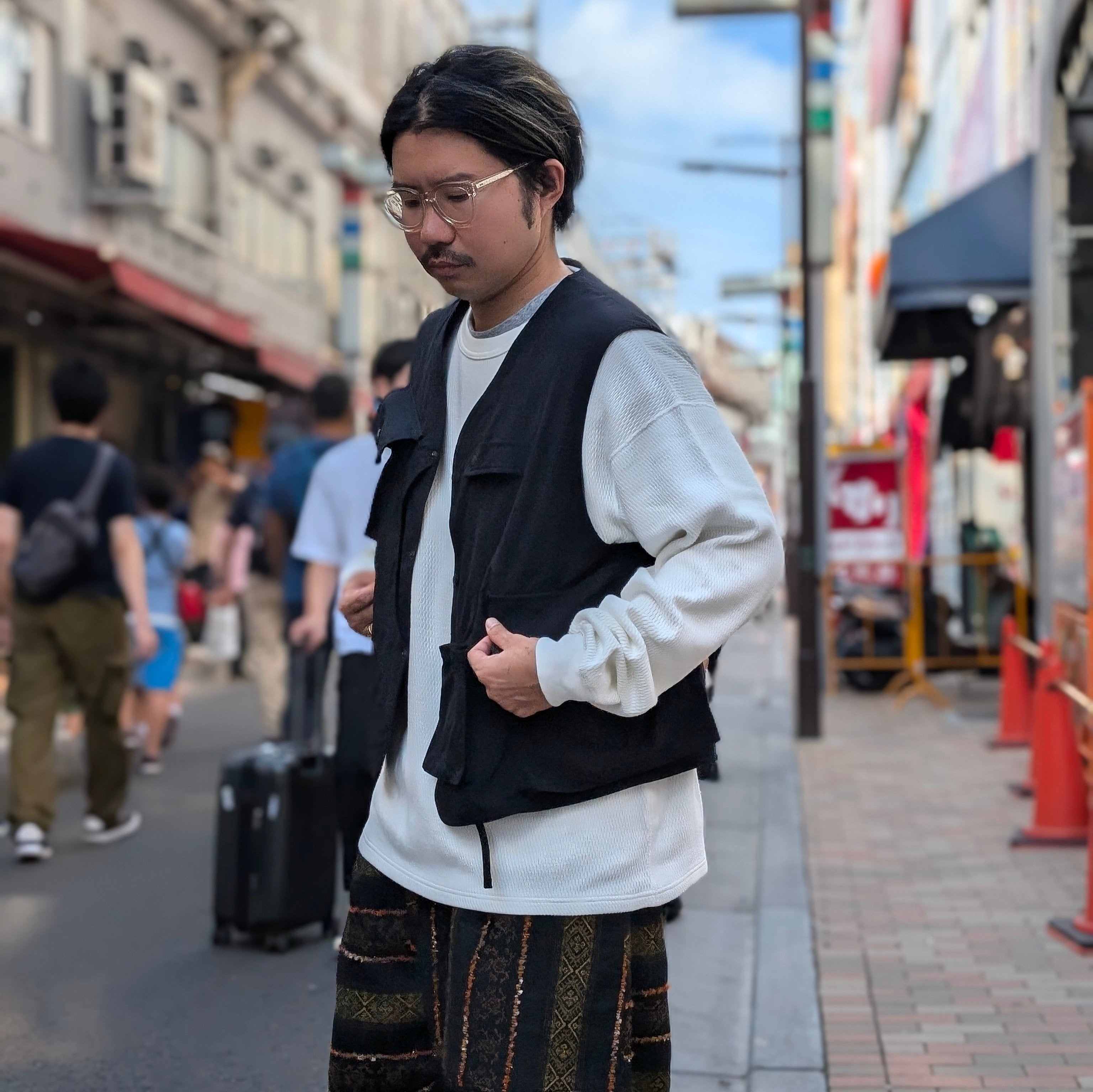 トップス South2West8 Tenkara Vest South2 West8 Tenkara Vest Nylon Oxford in Lt. Olive | Blues Store