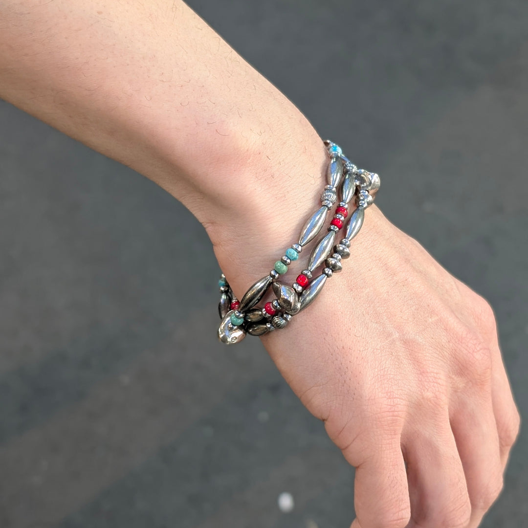 【SUN HOUSE -  Exclusive】SunKu - Pipe Beads Bracelet - Silver - SKSH24-03