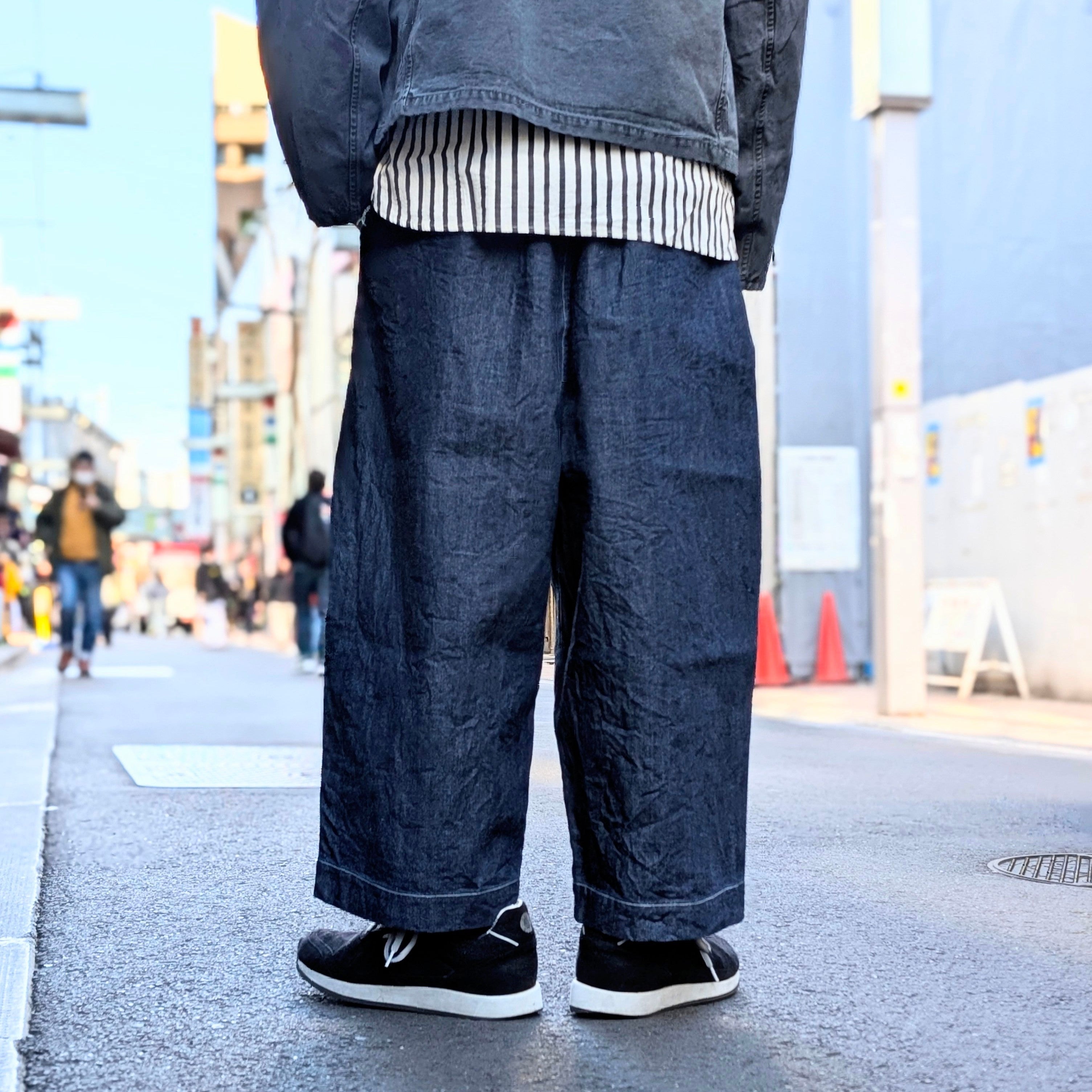 HAVERSACK - Selvedge Denim High Waist Cropped Wide Pants - 862525